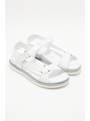 Venüs Kadın Comfort Deri Sandalet Beyaz 202064Y