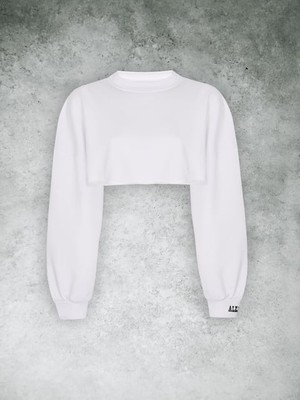 Alejandro Beyaz Crop Sweatshirt