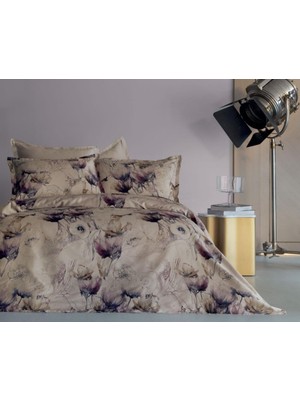 Issimo Home Vıola Dijital Baskı Pamuk Saten Çift Kişilik Nevresim Takımı