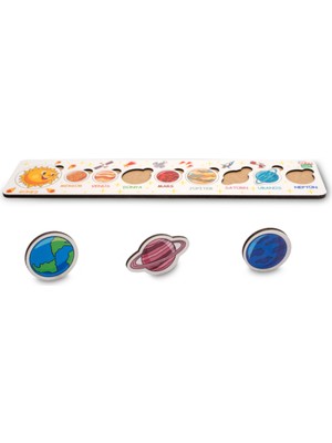 Hopiers Montessori Güneş Sistemi & Gezegenler Ahşap Bultak Puzzle Seti / 1+ Yaş / Eğitici, Öğretici ve Güvenli Çocuk Oyuncağı