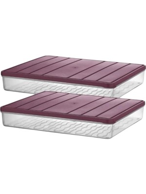 Selka Home 2 Adet 2,25 Lt. Nora Organizer Buzdolabı Buzluk Düzenleyici Saklama Kabı