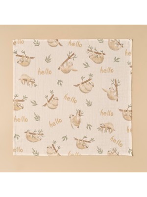 Bella Maison %100 Pamuk Sloth Müslin Örtü Seti 2'li Bej (65X65 Cm)