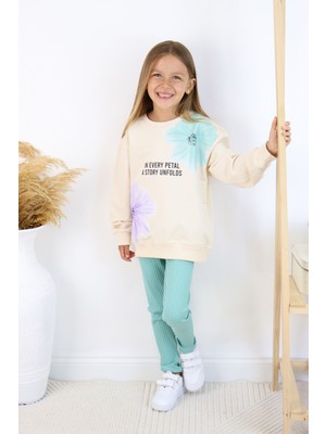 Kinderos KND-6646 In Every Petal Yazılı Baskılı Alt Üst Takım