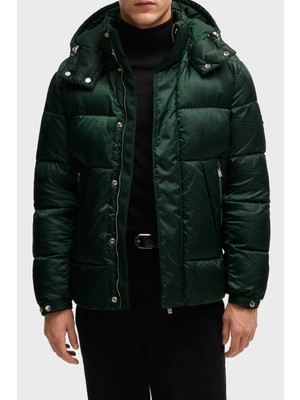 Boss Logolu Regular Fit Çıkarılabilir Kapüşonlu Şişme Mont Erkek Mont 50525364 385