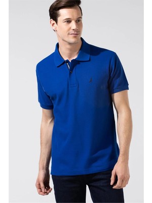 Nautıca  Erkek Classıc Fit Mavi Kısa Kollu Polo T-Shirt