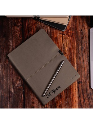 Scrikss Isme Özel Scrikss Verona Deri Defter Kalem Set Yeşil