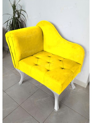 AldaGelsin Yeni Model  Tekli Köşe Koltuğu Josefin Bench Beyaz Ayak