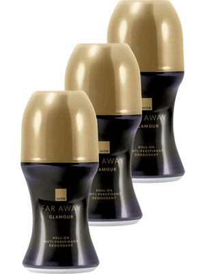 Avon Far Away Glamour Kadın Rollon Deodorant Siyah Frenk Üzümü ve Vanilya Notaları 50 ml