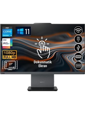 Lenovo Thinkcentre Neo 50A I5-13420H 16GB 512GB M.2 SSD 12SA0014TR ATL21 27" Dokunmatik Ekran W11PRO All In One Bilgisayar