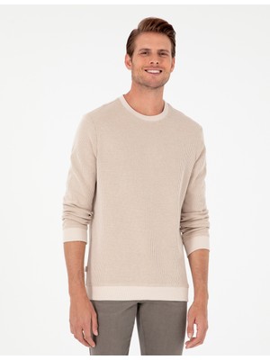 Pierre Cardin Erkek Bej Regular Fit Sweatshirt 50296752-Vr011