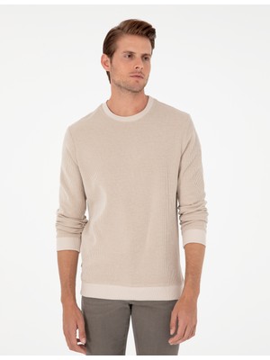 Pierre Cardin Erkek Bej Regular Fit Sweatshirt 50296752-Vr011