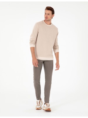 Pierre Cardin Erkek Bej Regular Fit Sweatshirt 50296752-Vr011