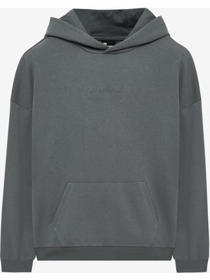 Skechers M Essential Hoodie Sweatshirt Erkek Gri Sweatshirt S242110-003