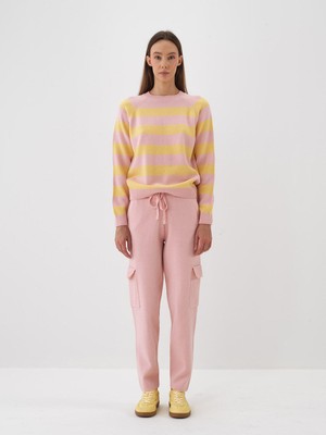 Kadın Sarı Doğal Yün Dokulu Regular Fit Kazak