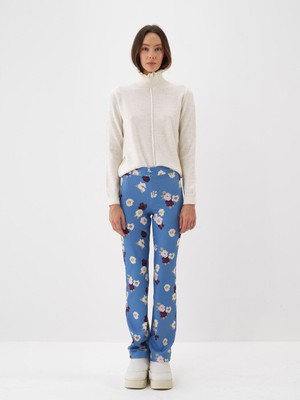 Kadın Ekru Doğal Yün Dokulu Slim Fit Kazak