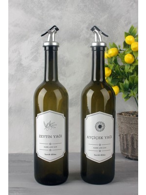 Tekno Trust Retro 2'li Amber Cam Yağlık 750 ml Zeytinyağ Ayçiçek Yağı Şişesi Yağdanlık Amber Yağlık