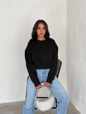 Basic 3 Iplik Şardonlu Kadın Sweatshirt