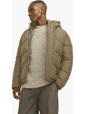 Jack & Jones Jjworld Puffer Jacket Erkek Kahverengi Mont 12259850-MULCH