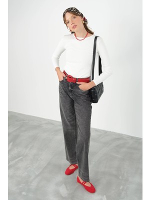 Wide Leg Jean Antrasit
