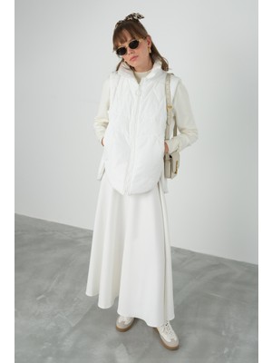 Kısa Şişme Yelek Beyaz