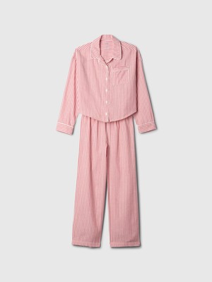 Gap Kız Çocuk Pembe Geri Dönüştürülmüş Çizgili Pijama Takımı