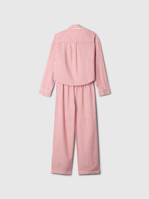 Gap Kız Çocuk Pembe Geri Dönüştürülmüş Çizgili Pijama Takımı