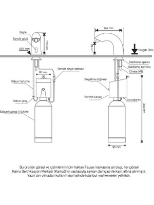 Fause Fotoselli Ankastre Sıvı Sabunluk Dispanseri Elektrikli KFS101