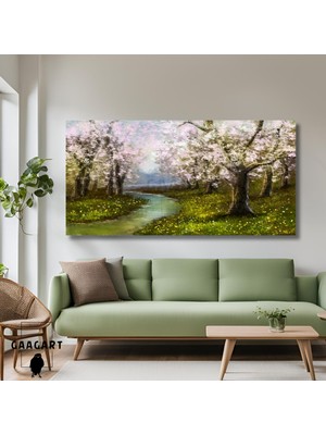 Gaagart Panoramik Kanvas Duvar Tablosu Yeşil Dere ve Doğa Manzara
