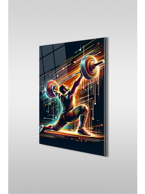 Glaszen Neon Stil Halterci Dikey Cam Tablo