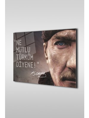 Glaszen Atatürk Özel Tasarım 18 Yatay Cam Tablo
