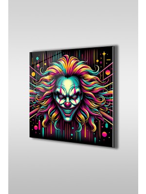 Glaszen Palyaço Dekoratif Kare Cam Tablo