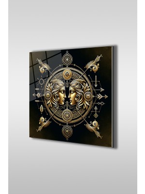 Glaszen Ikizler Burcu Kare Cam Tablo