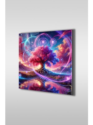 Glaszen Fantastik Hayat Ağacı 2 Kare Cam Tablo