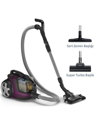 Philips Marathon SUPER GÜÇLÜ TURBO BAŞLIKLI Ultra Premium 899 Watt Toz Torbasız Süpürge, Luciole Lambader Hediye