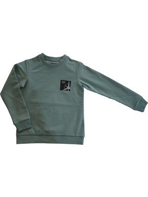 Fit Yeşil Erkek Şardonlu Sweatshirt