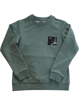 Fit Yeşil Erkek Şardonlu Sweatshirt