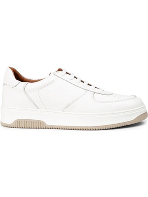 Deery Hakiki Deri Beyaz Erkek Sneaker Ayakkabı - 01965MBYZE03