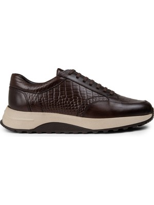 Deery Hakiki Deri Kahverengi Erkek Sneaker Ayakkabı - 01984MKHVE01
