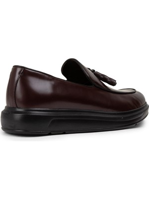 Deery Hakiki Deri Bordo Comfort Püsküllü Erkek Loafer - 01840MBRDP04