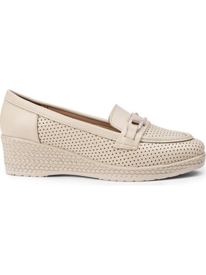 Deery Bej Rengi Kadın Dolgu Topuk Günlük Ayakkabı - K2358ZBEJC01