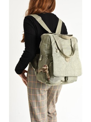 Baginn Kapaklı Okul Çantası Ister Elde Ister Sırt Olarak Rahat Kullanım 35*30 cm Kadın Sırt Çantası