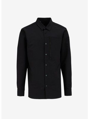 Fabrika Basic Gömlek Yaka Düz Siyah Erkek Gömlek F4WM-GML 2579