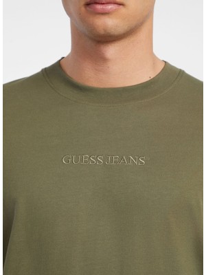 Guess Jeans Haki Erkek T-Shirt M4YI44K8FQ4G8EV Gj Ss Cn Os Logo Em