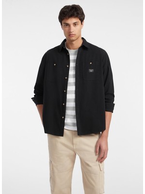 Guess Jeans Siyah Erkek Gömlek M4YH37WGCF1JBLK Gj Ls Reg Pockets S