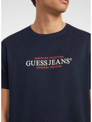 Guess Jeans Lacivert Erkek T-Shirt M4YI42K8FQ4A71W Gj Ss Cn Reg Amerıc