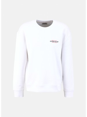 Guess Jeans Beyaz Erkek Sweatshırt M4YQ17K9V31G011 Gj Cn Reg Amerıcan