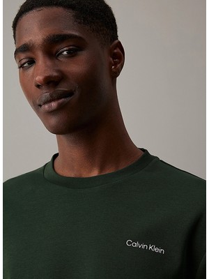 Calvin Klein Bisiklet Yaka Koyu Yeşil Erkek T-Shirt K10K109894M14