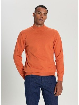 Altınyıldız Classics Yarım Balıkçı Yaka Standart Kiremit Erkek Kazak ACE492510017_TRIKO Yarım Balıkcı Ya