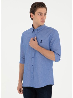 U.S. Polo Assn. Slim Fit Klasik Yaka Saks Erkek Gömlek G081GL004.000.1958930