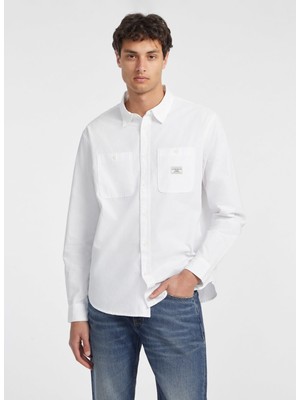 Guess Jeans Beyaz Erkek Gömlek M4YH37WGCF1G011 Gj Ls Reg Pockets S